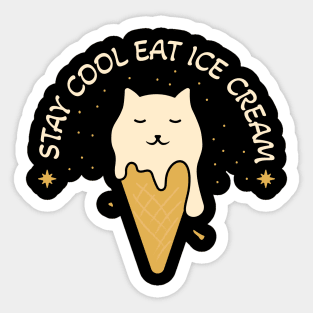 Cat Ice Cream Sticker